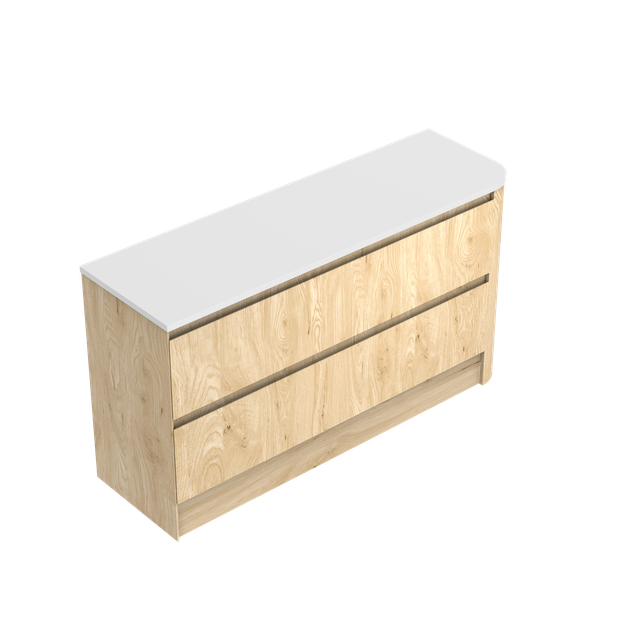 Angolo Luxe Left Corner with Right Hand Curve Floor Standing Vanity