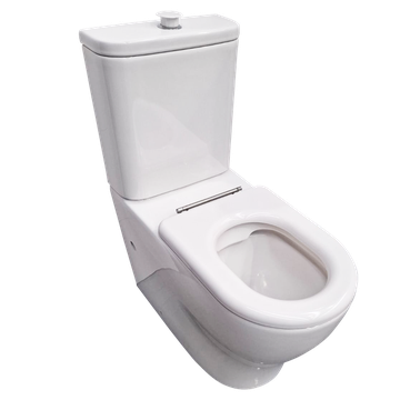 Newtech Accessible Toilet Suite with White Toilet Seat and White Flush Button (includes Standard S-Connector)