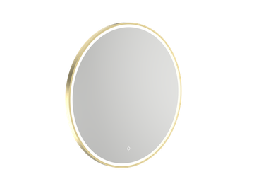 Broadway Framed 800 Round Brushed Brass Mirror