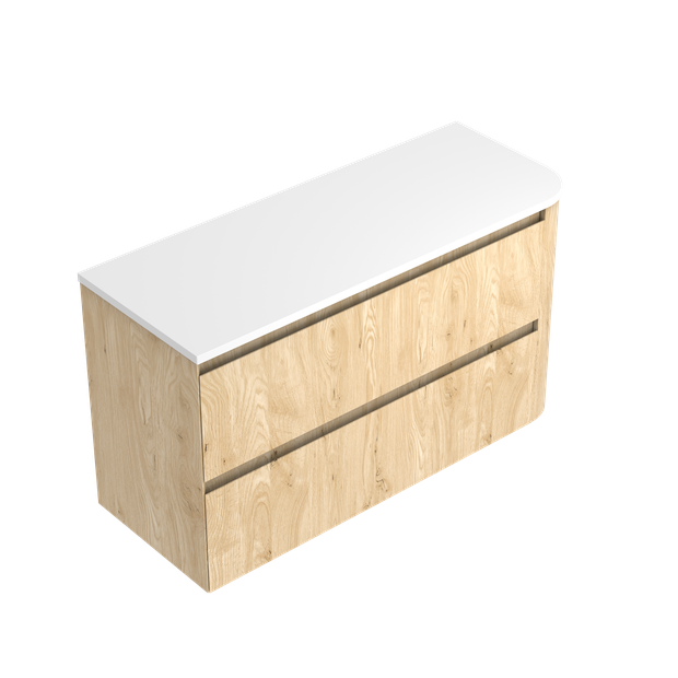 Angolo Luxe Left Corner with Right Hand Curve Double Tier Vanity