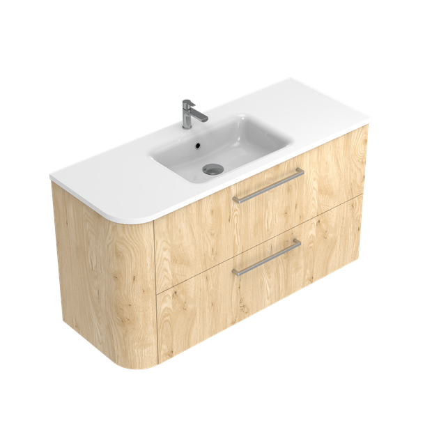 Angolo Right Corner with Left Hand Curve Double Tier Wall Hung Vanity