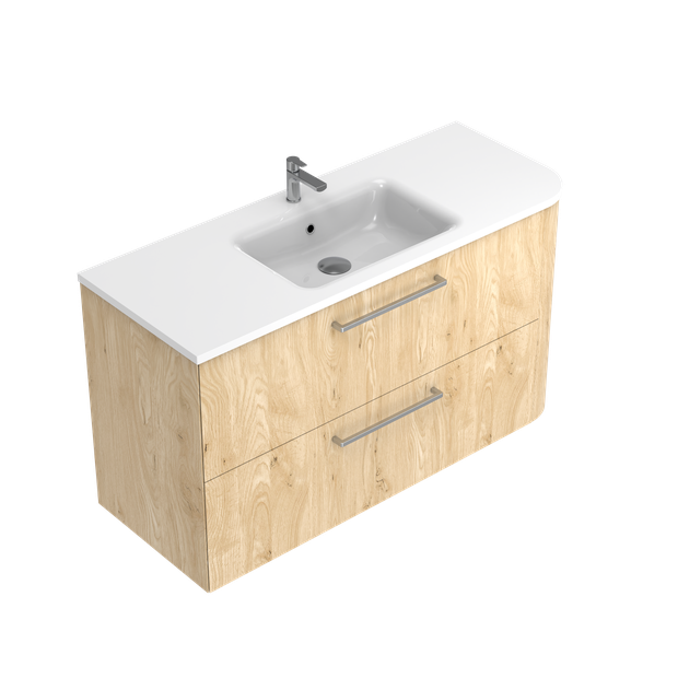 Angolo Left Corner with Right Hand Curve Double Tier Wall Hung Vanity