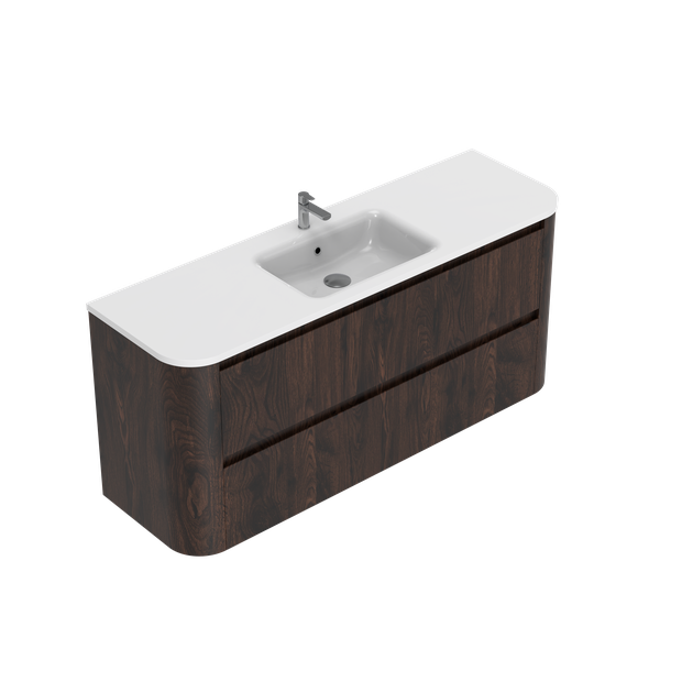 Angolo Curved Double Tier Wall hung Vanity