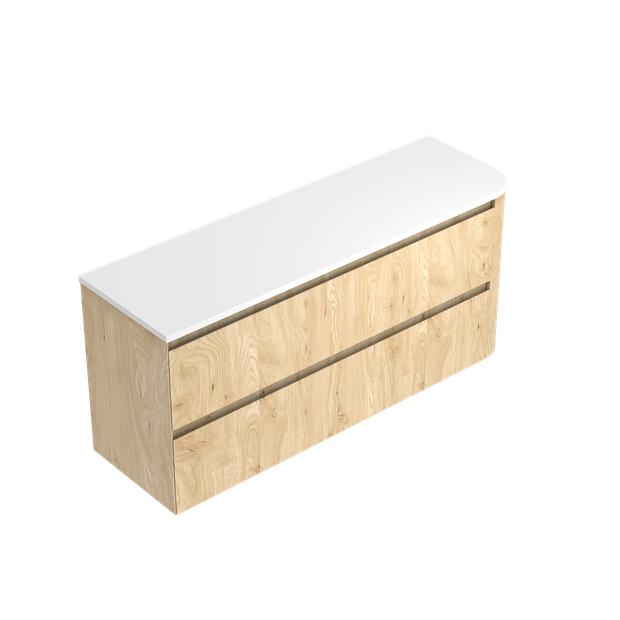 Angolo Luxe Left Corner with Right Hand Curve Double Tier Vanity