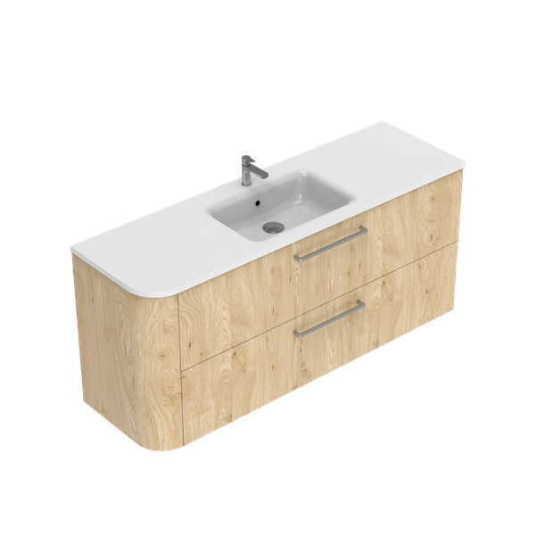 Angolo Right Corner with Left Hand Curve Double Tier Wall Hung Vanity