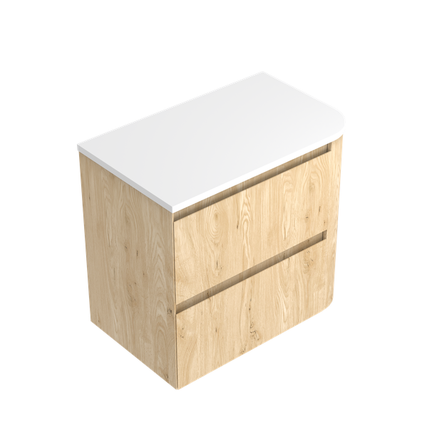 Angolo Luxe Left Corner with Right Hand Curve Double Tier Vanity