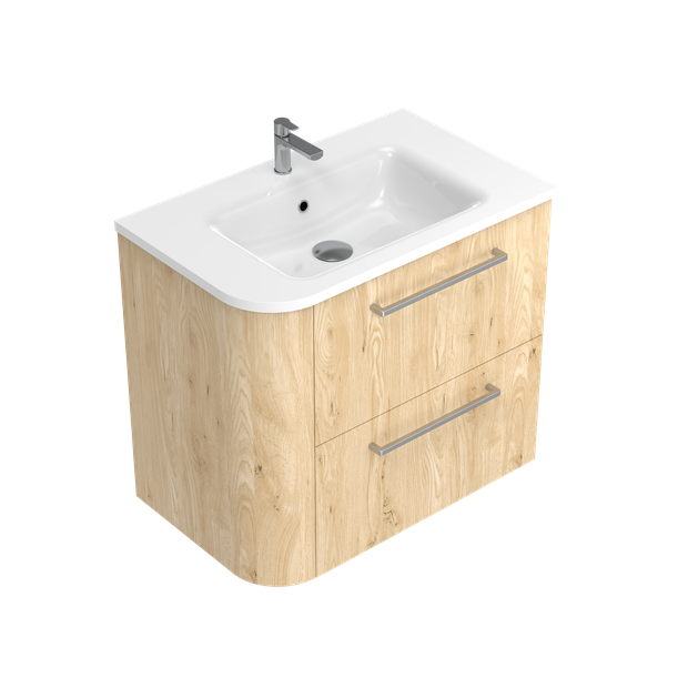 Angolo Right Corner with Left Hand Curve Double Tier Wall Hung Vanity