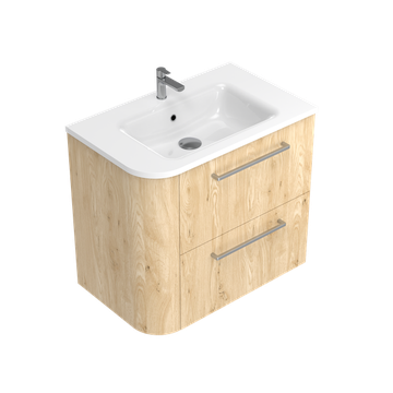 Angolo Right Corner with Left Hand Curve Double Tier Wall Hung Vanity