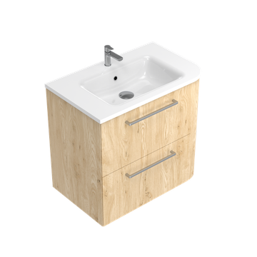 Angolo Left Corner with Right Hand Curve Double Tier Wall Hung Vanity