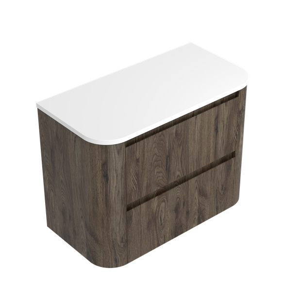 Angolo Curved Luxe Double Tier Wall Hung Vanity