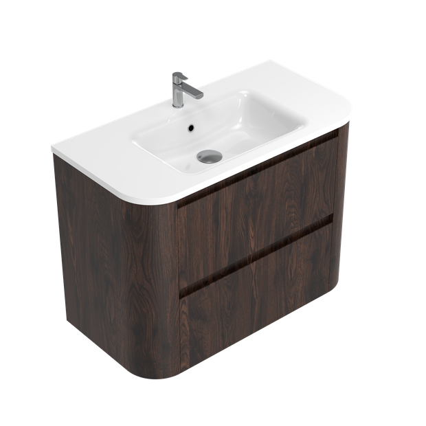 Angolo Curved Double Tier Wall hung Vanity