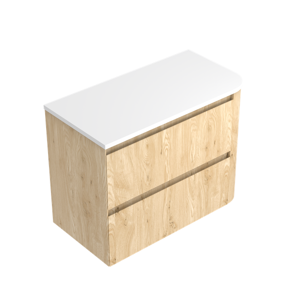 Angolo Luxe Left Corner with Right Hand Curve Double Tier Vanity