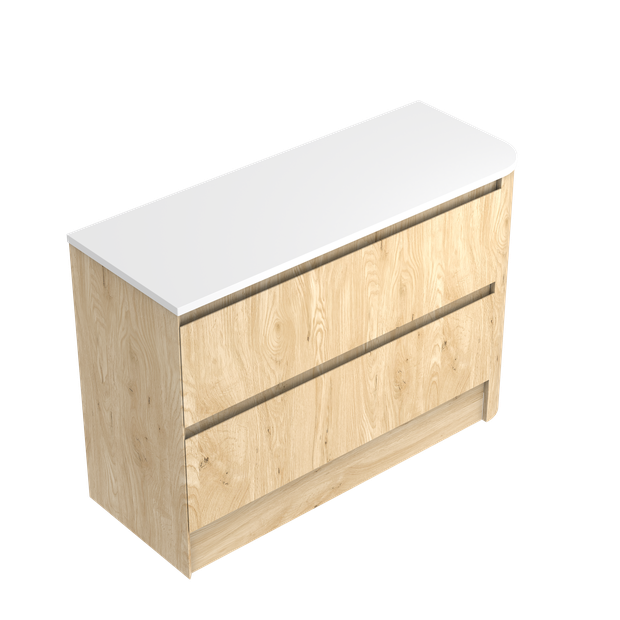 Angolo Luxe Left Corner with Right Hand Curve Floor Standing Vanity