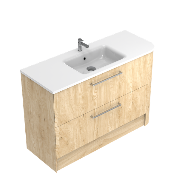 Angolo Left Corner with Right Hand Curve Floor Standing Vanity