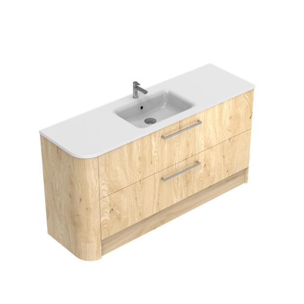 Angolo Right Corner with Left Hand Curve Floor Standing Vanity