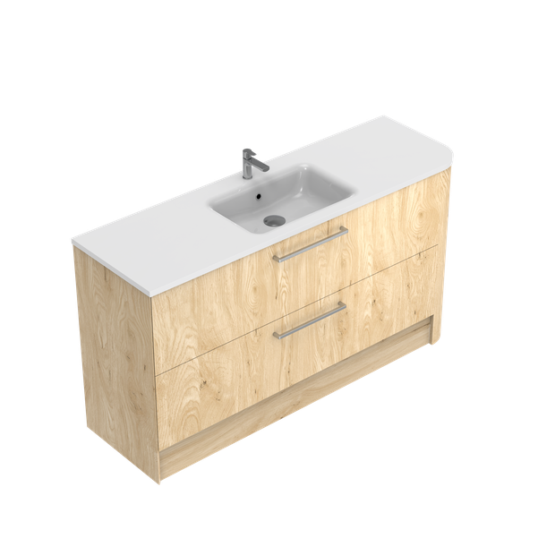 Angolo Left Corner with Right Hand Curve Floor Standing Vanity