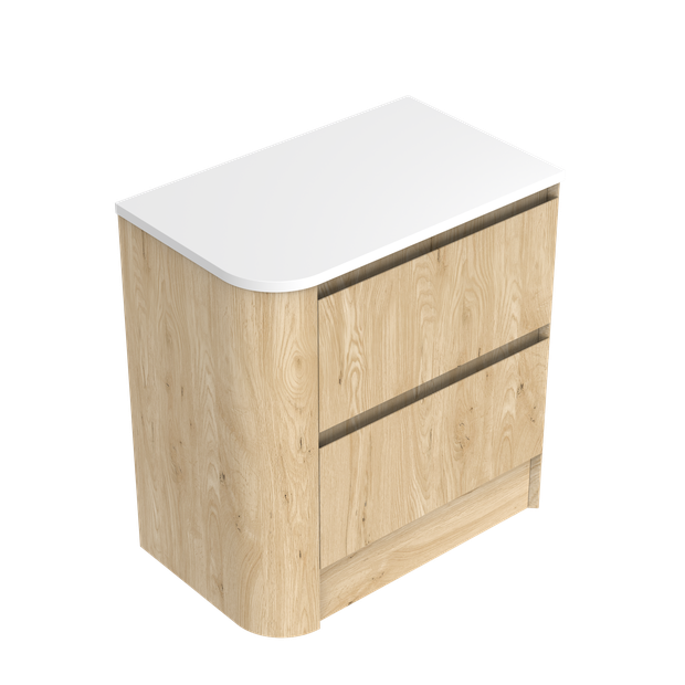 Angolo Luxe Right Corner with Left Hand Curve Floorstanding Vanity