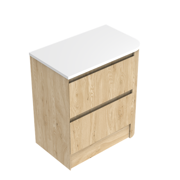 Angolo Luxe Left Corner with Right Hand Curve Floor Standing Vanity