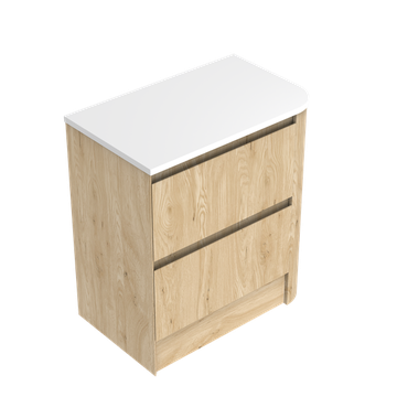 Angolo Luxe Left Corner with Right Hand Curve Floor Standing Vanity