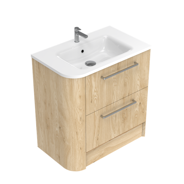 Angolo Right Corner with Left Hand Curve Floor Standing Vanity