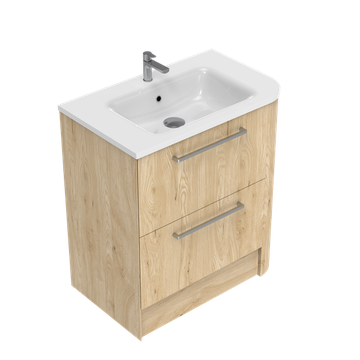 Angolo Left Corner with Right Hand Curve Floor Standing Vanity