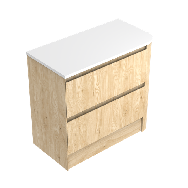 Angolo Luxe Left Corner with Right Hand Curve Floor Standing Vanity