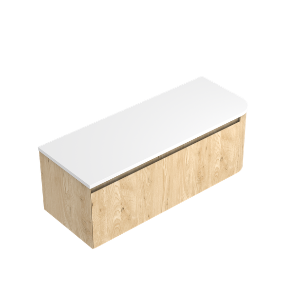 Angolo Luxe Left Corner with Right Hand Curve Single Tier Vanity