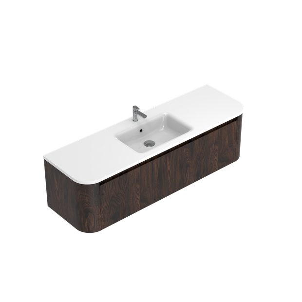 Angolo Curved Single Tier Wall Hung Vanity