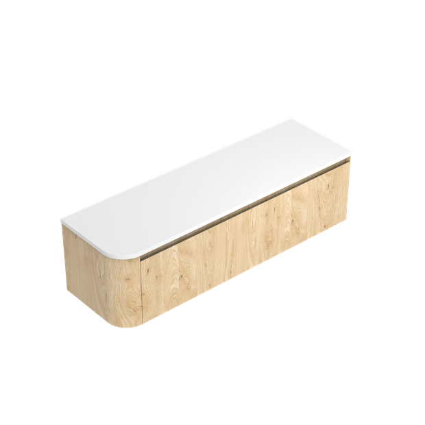 Angolo Luxe Right Corner with Left Hand Curve Single Tier Vanity