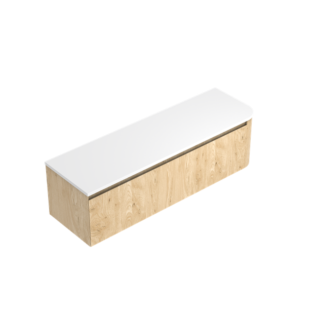 Angolo Luxe Left Corner with Right Hand Curve Single Tier Vanity