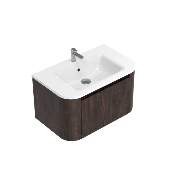 Angolo Curved Single Tier Wall Hung Vanity