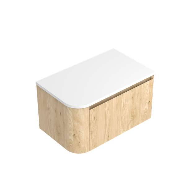 Angolo Luxe Right Corner with Left Hand Curve Single Tier Vanity