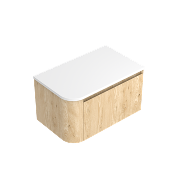 Angolo Luxe Right Corner with Left Hand Curve Single Tier Vanity