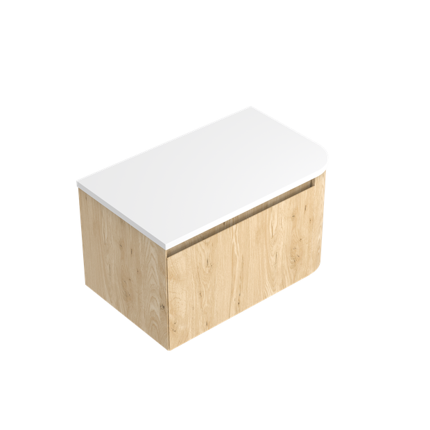 Angolo Luxe Left Corner with Right Hand Curve Single Tier Vanity