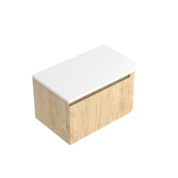 Angolo Luxe Left Corner with Right Hand Curve Single Tier Vanity