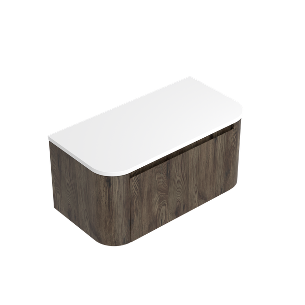 Angolo Curved Luxe Single Tier Wall Hung Vanity