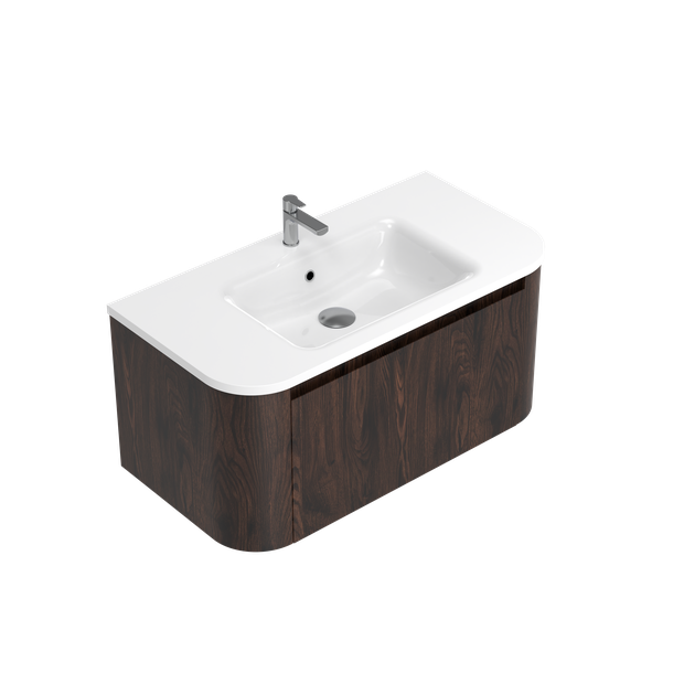 Angolo Curved Single Tier Wall Hung Vanity