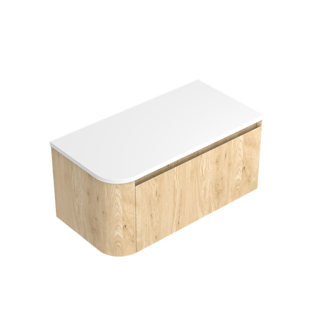 Angolo Luxe Right Corner with Left Hand Curve Single Tier Vanity