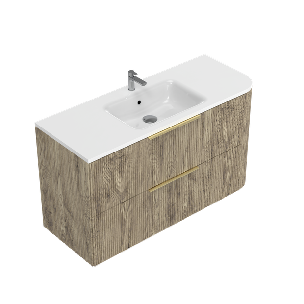 Norah Left Corner with Right Hand Curve Double Tier Wall Hung Vanity