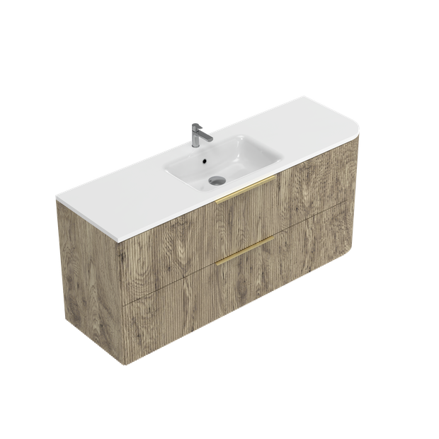 Norah Left Corner with Right Hand Curve Double Tier Wall Hung Vanity