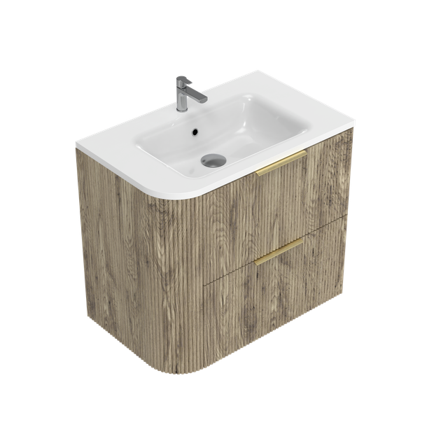 Norah Right Corner with Left Hand Curve Double Tier Wall Hung Vanity