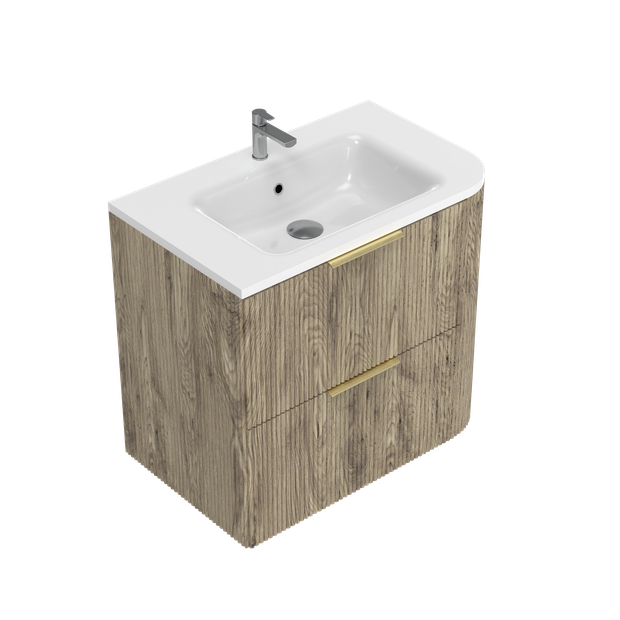 Norah Left Corner with Right Hand Curve Double Tier Wall Hung Vanity