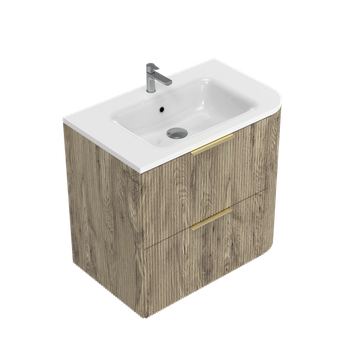 Norah Left Corner with Right Hand Curve Double Tier Wall Hung Vanity