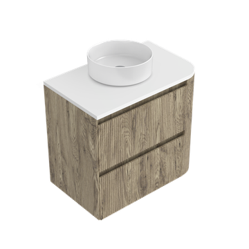 Norah Luxe Left Corner with Right Hand Curve Double Tier Wall Hung Vanity