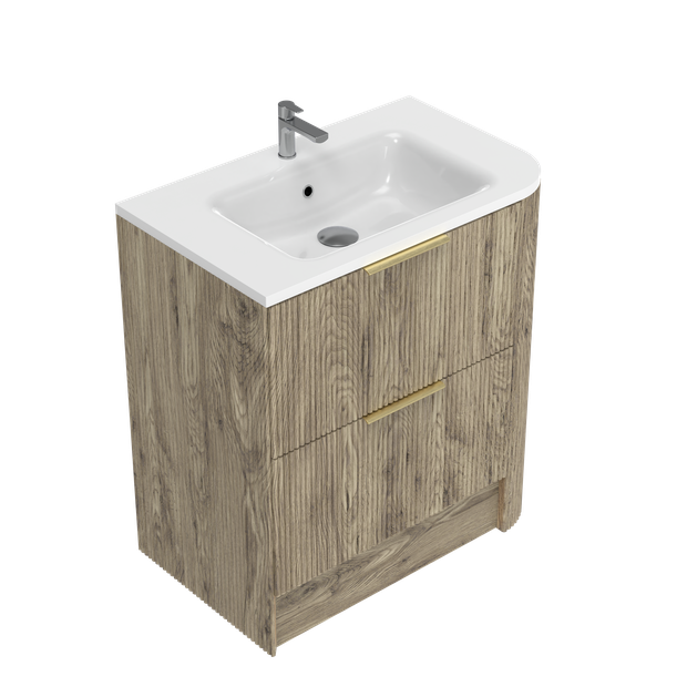 Norah Left Corner with Right Hand Curve Floor standing Vanity