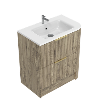 Norah Left Corner with Right Hand Curve Floor standing Vanity
