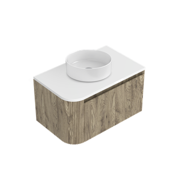 Norah Luxe Right Corner with Left Hand Curve Single Tier Wall Hung Vanity