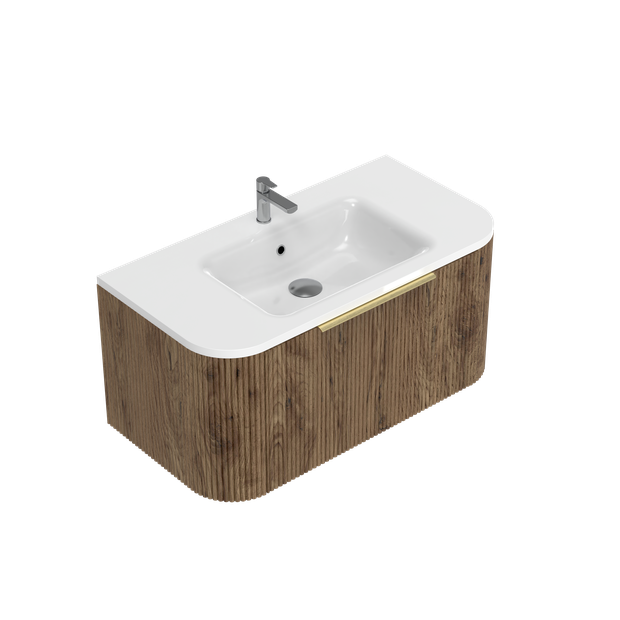 Norah Curved Single Tier Wall Hung Vanity