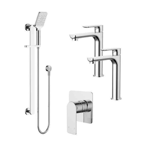 Quadro Double Basin High-Rise Tapware Bundle