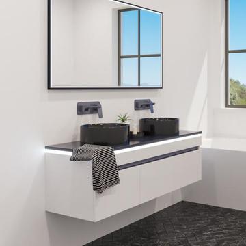 Broadway Rectangular Black Frame LED Mirror